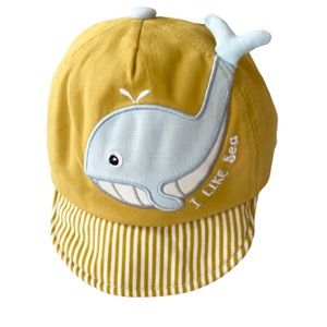 Happy whale sun hat adjustable baseball cap 1-3 years